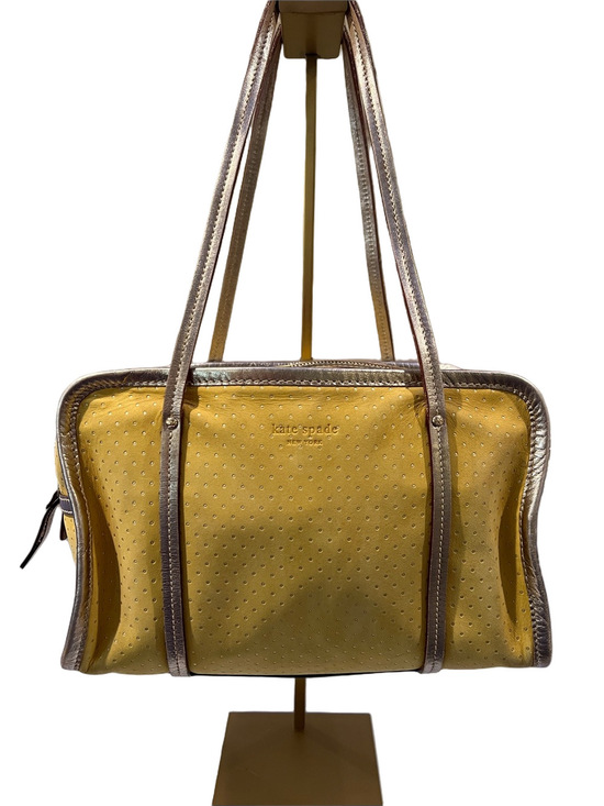 kate spade Handbags - kate spade Yellow Perforated Tote with Metallic Trim